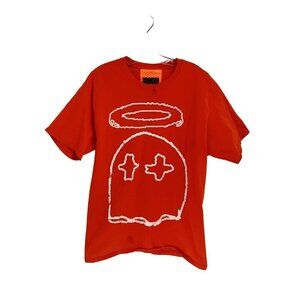 B Wood Orange Ghost Graphic Short Sleeve Tee Sz Mens Medium